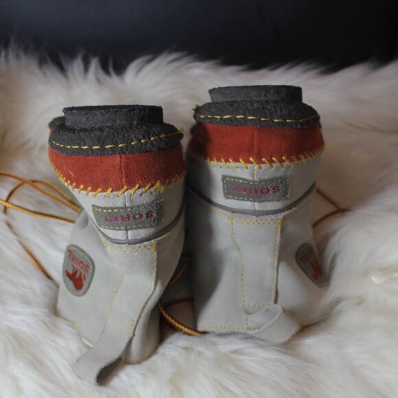 Sorel Women's Lace Up Joplin Ankle Boots Cream Size 10 - Picture 6 of 8